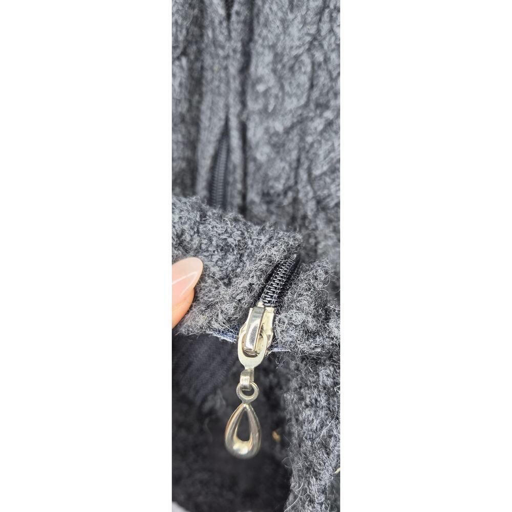 Aran Crafts Womens Small 100% Merino Wool Full Zip Sweater Gray Hooded Ireland. - Picture 8 of 8